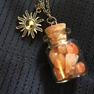 Sun Salutation Cork Bottle Necklace