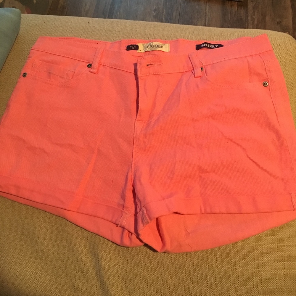 Pink cuffed shorts! 3" inseam.