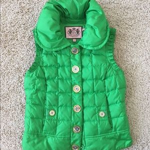 Juicy Couture Luxury Green Quilted Puffy Down Vest
