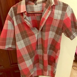 RVCA Plaid Flannel Polo Shirt