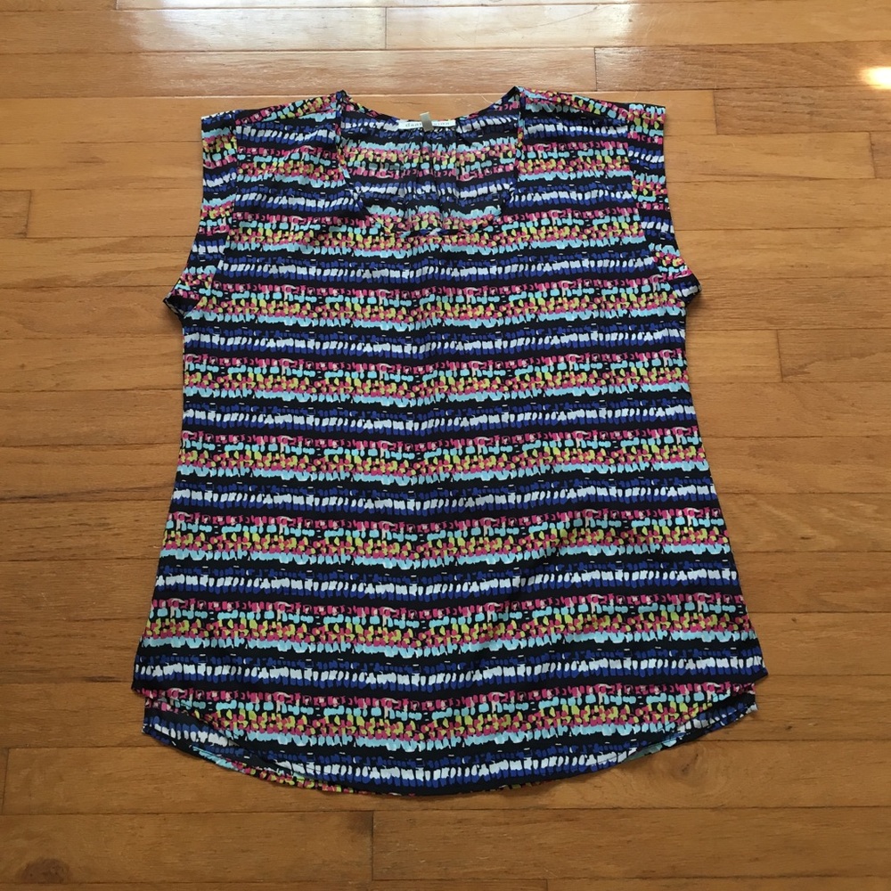 Multicolored Cap Sleeve Shirt