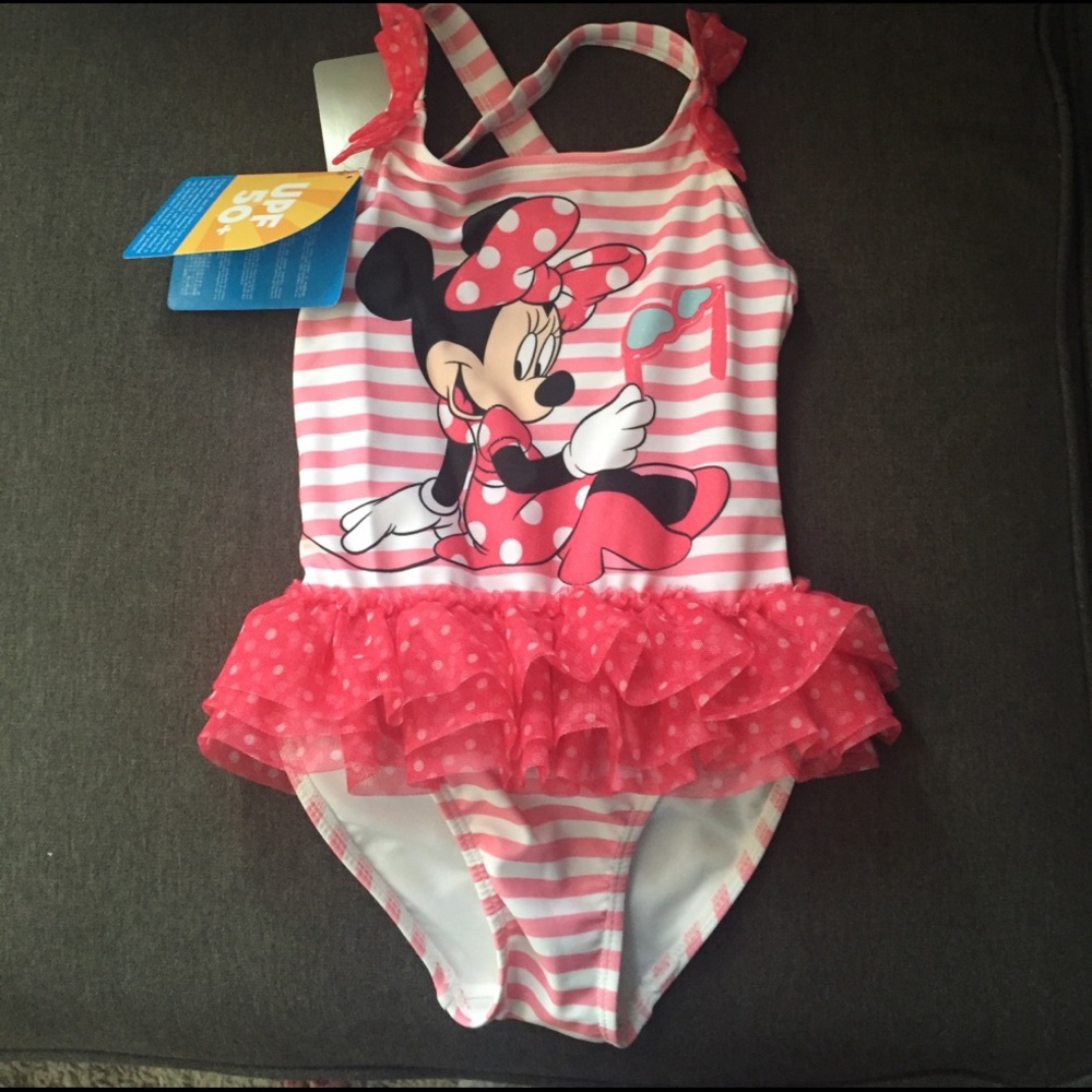 **NWT** Girls 5/6 Minnie Mouse Bathing Suit