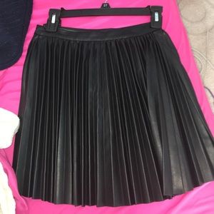 NWT black leather skirt LF