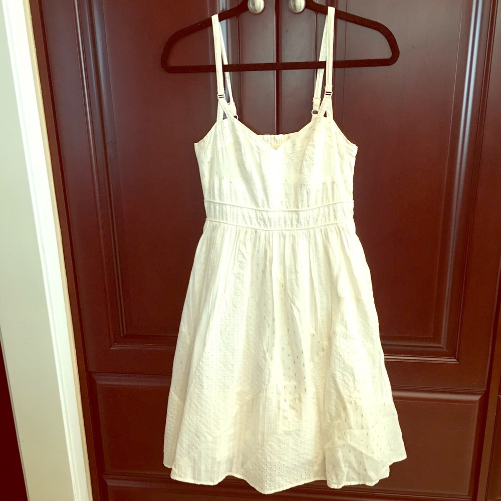 Spring/summer white & silver flouncy dress