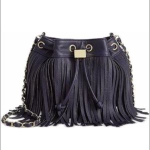 Olivia + Joy crossbody chainlink fringe purse bag