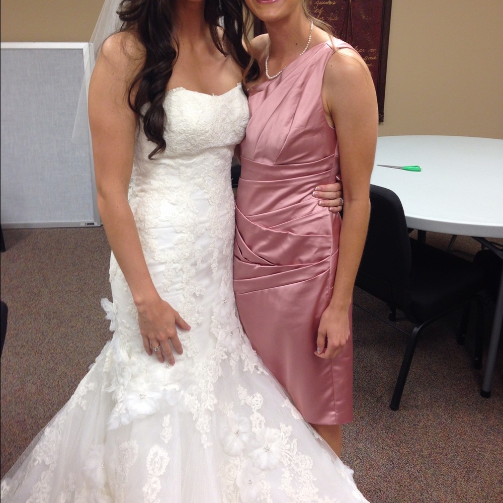 🎀David's Bridal ballet pink one-shoulder dress🎀