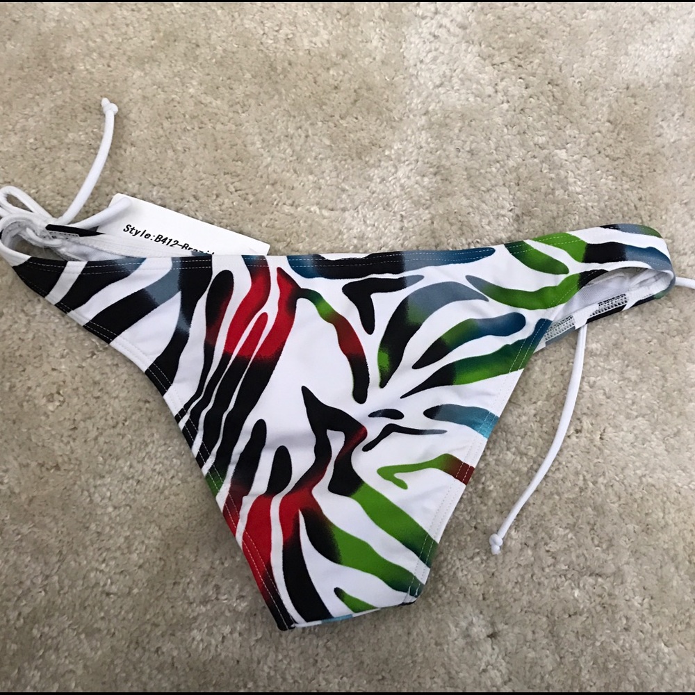 Multi Zebra Colored Bikini Bottoms NWT - Picture 2 of 4