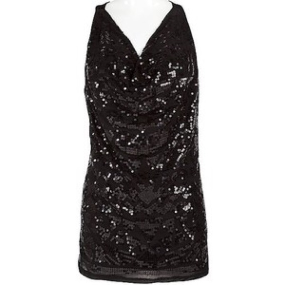 Guess Black Sequin Tank Top, XS
