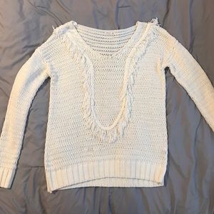 Cream Fringe Sweater