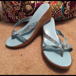 Falls Creek Blue Wedge Heels