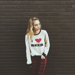 ❌For Love & Lemons❌ SOLD Knit I ❤ BEER Pullover