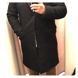 Zara black button long coat