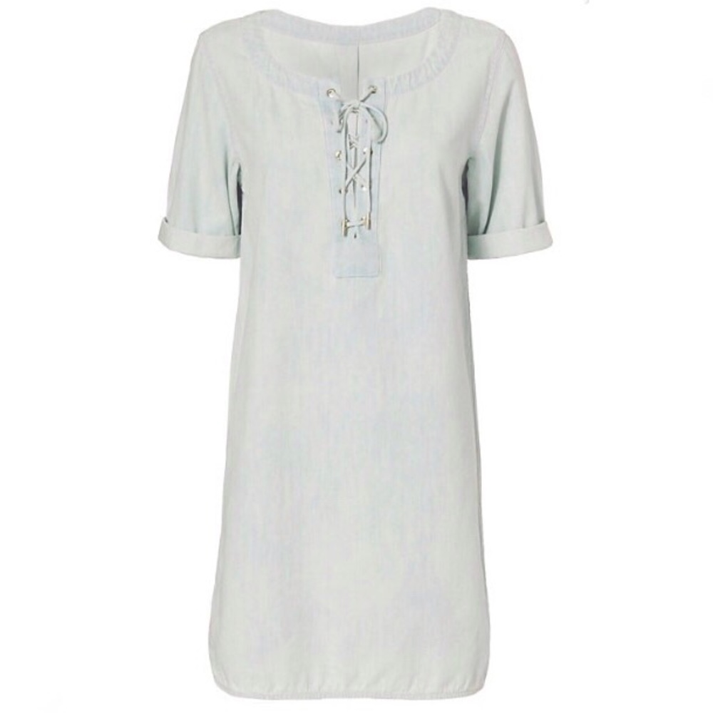 Rag & Bone Lace-Up Denim Dress - Small