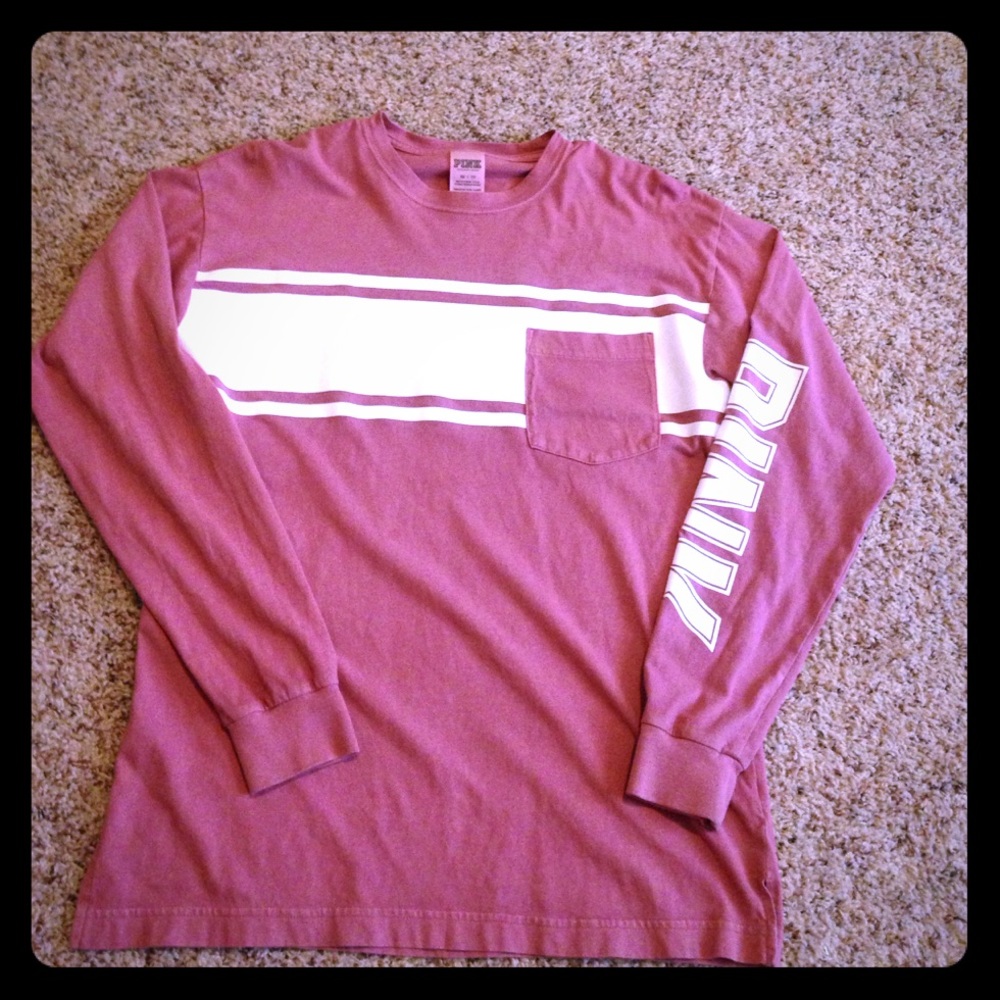PINK Long Sleeve Campus Tee