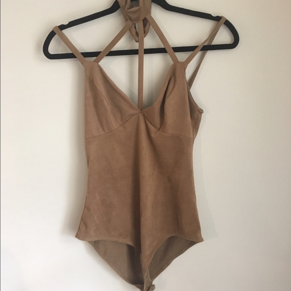Charlotte Russe Faux Suede Bodysuit