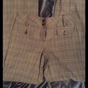 Brown and orange plaid dress pants