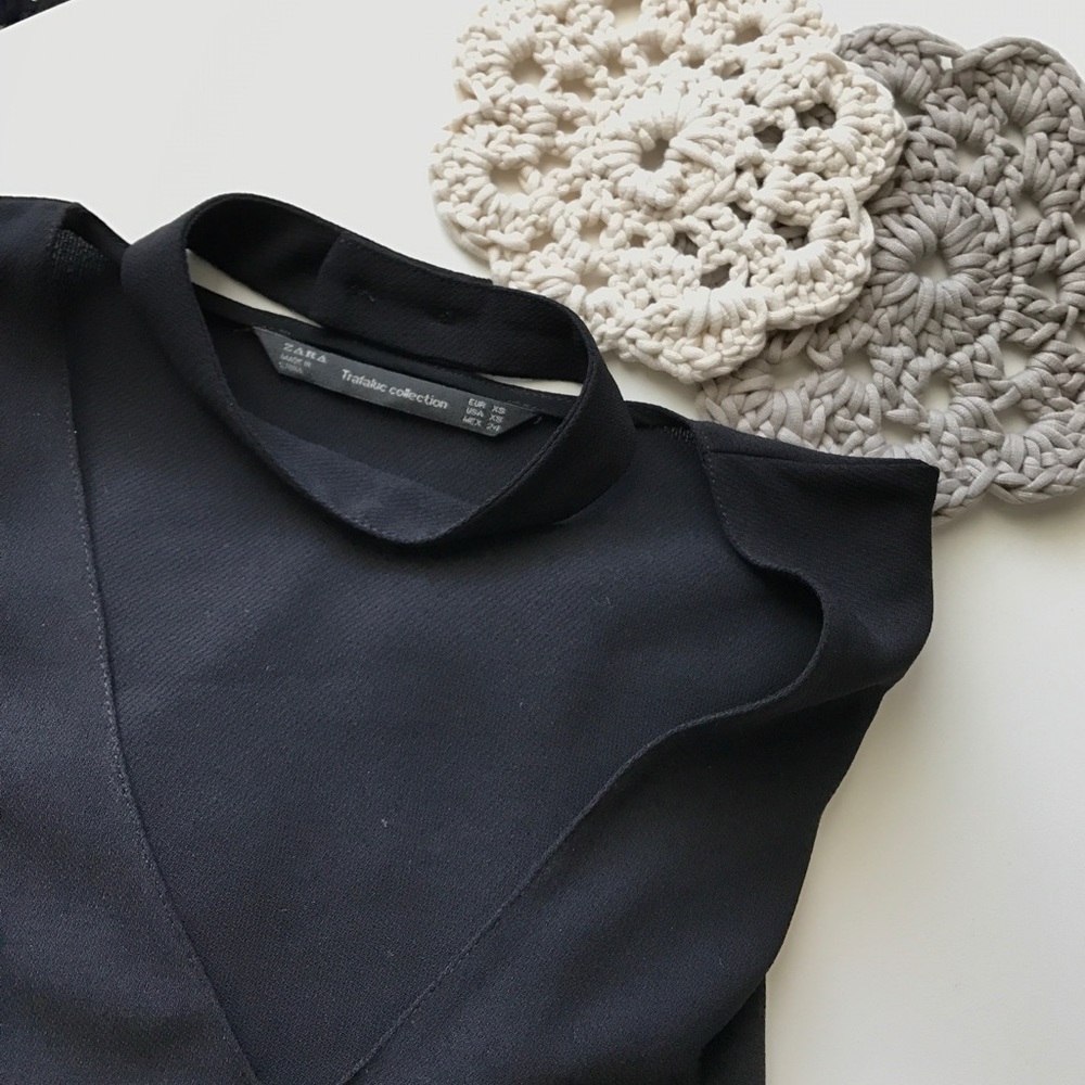 ZARA bell sleeve choker top