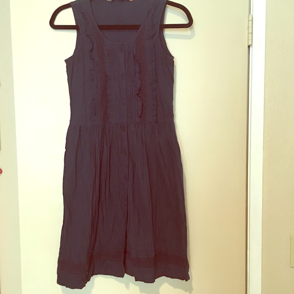 Navy blue summer "crinkle" dress