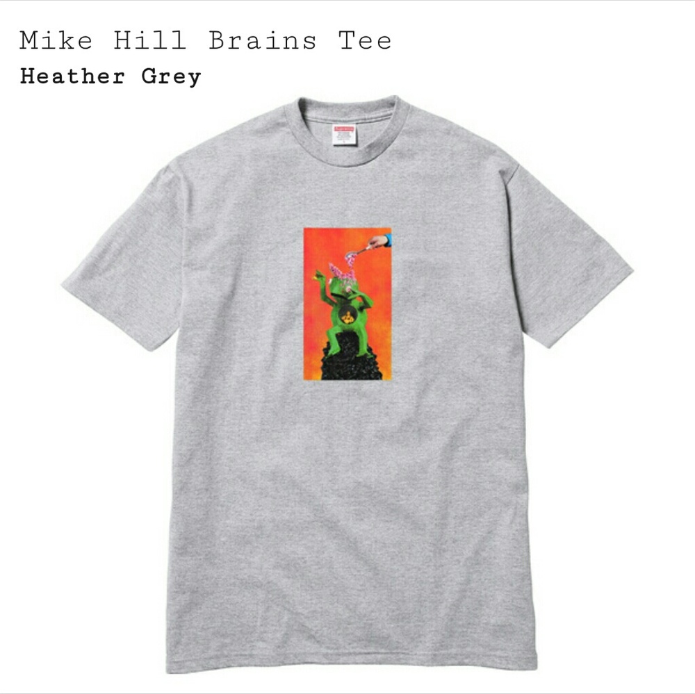 Supreme Ss17 Mike Hill Brains Tee Heather Grey L