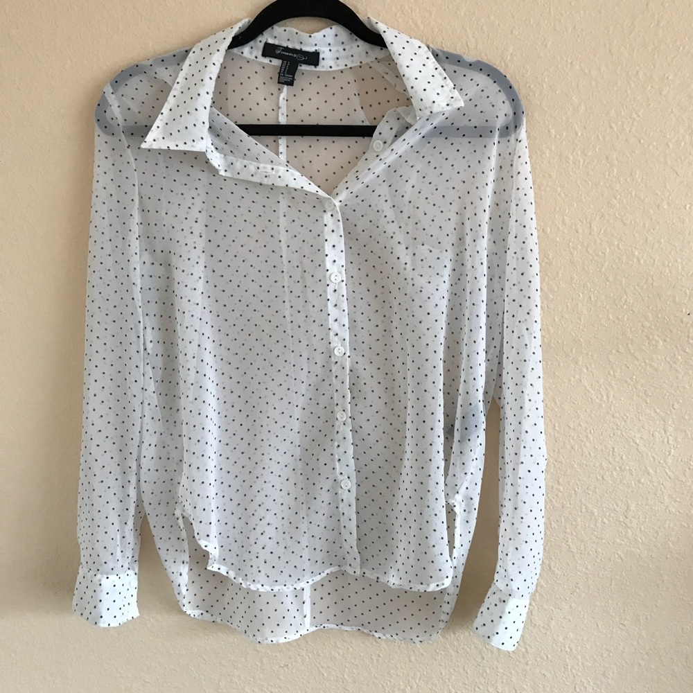 White Blouse With Black Poka Dots!