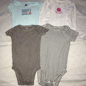 Baby girl 6 mo carters onesie lot of 4
