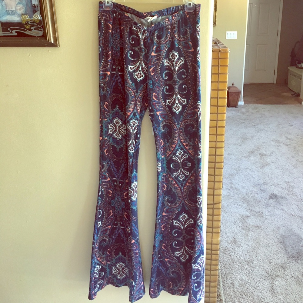 Deep blue flare pants