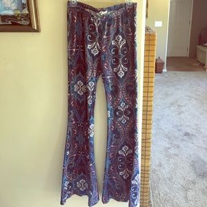 Deep blue flare pants