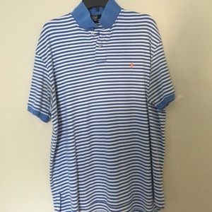 Blue and White Stripe Polo Bu Ralph Lauren