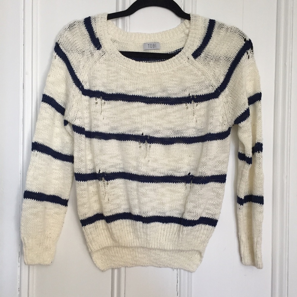 Tobi Striped Sweater, Size S.