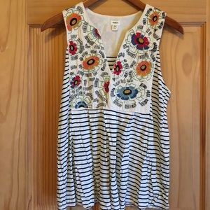 XS Floral & Striped Anthro Tank