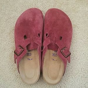 Suede Birkenstocks, size 6