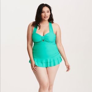Torrid - Plus Size Green One Piece Swimsuit Size 3