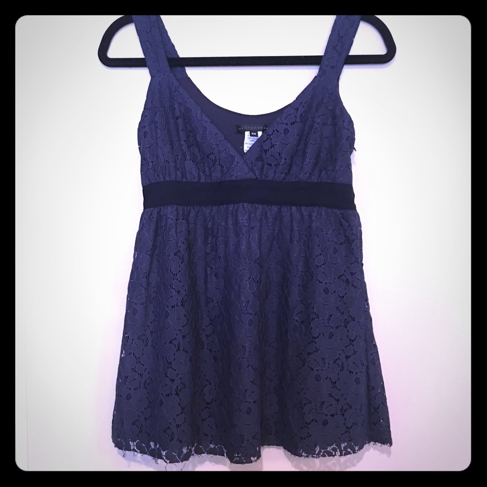 Dark navy blue silk camisole