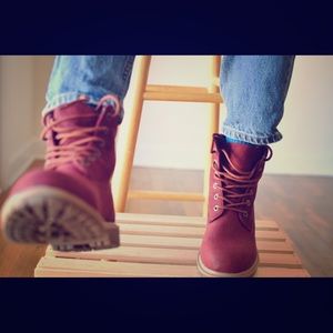 Burgundy boots