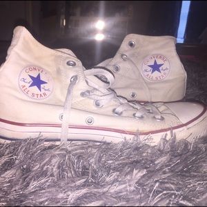 Gently Used: White Converse All Star High-Tops