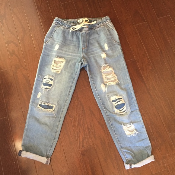 soft denim joggers