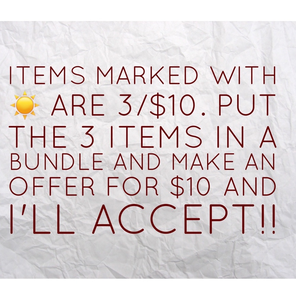 ☀️ items are 3/$10!!