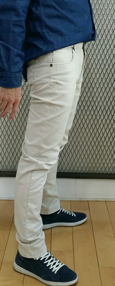 Men's stretch twill pant - light grey/stone color - Picture 2 of 3