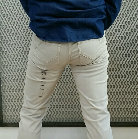 Men's stretch twill pant - light grey/stone color - Picture 3 of 3