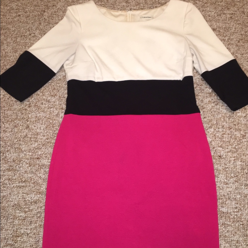 Calvin Klein Color Block Dress Long sleeve Dress