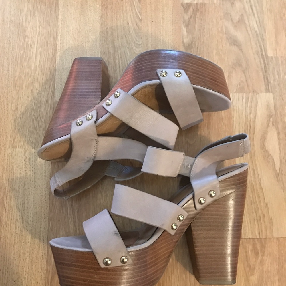 Nude Thick Strapped Platforms