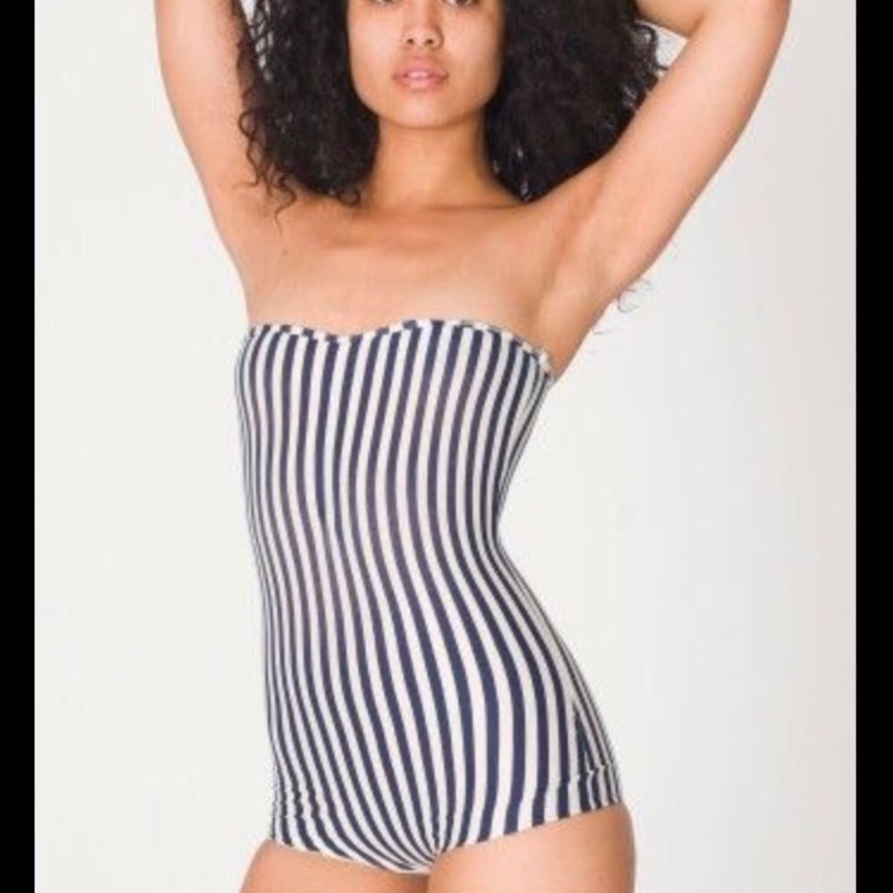 American apparel striped bodysuit size M