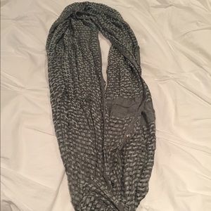 Gray weaved infinity scarf