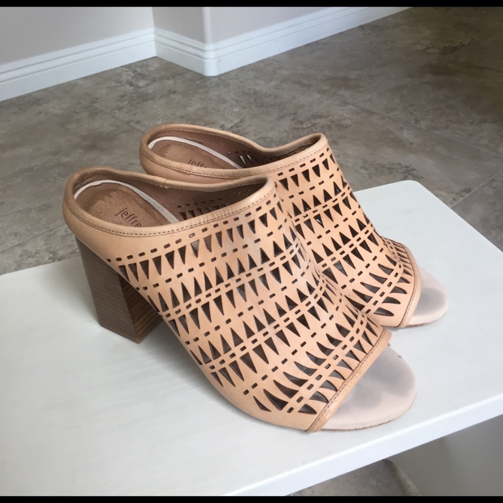 Jeffrey Campbell Laser Cutout Chunky Heel Sandal