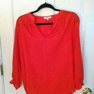 Madewell 100% Silk Red Blouse