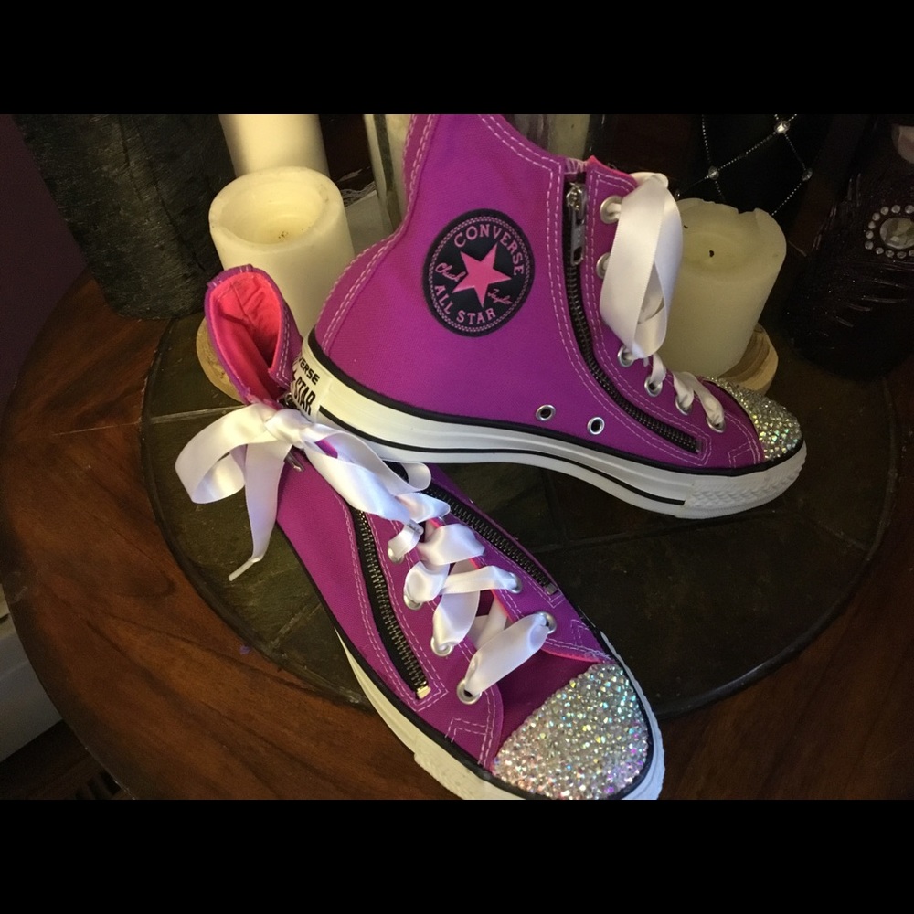 Blinged out converse sneakers