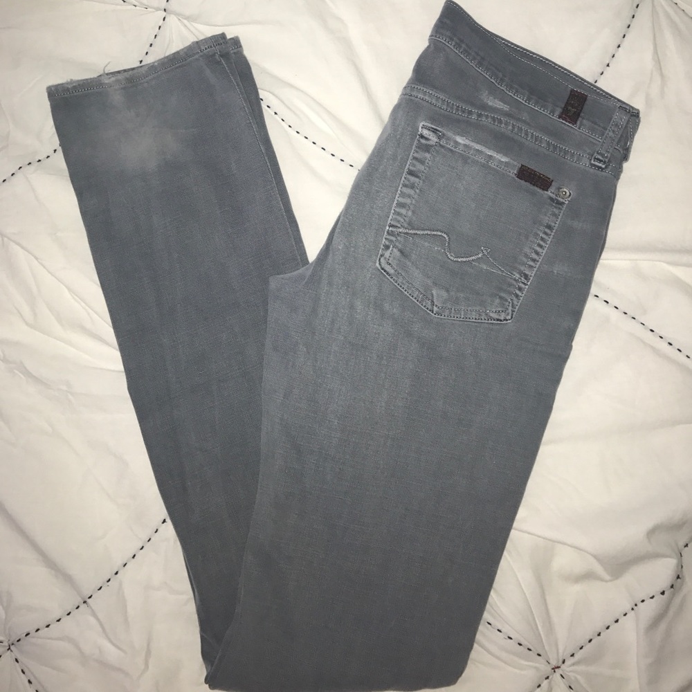 7 for all mankind grey  jeans