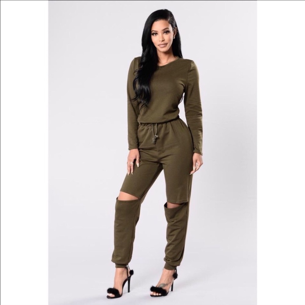 Fashion Nova Olive Jumpsuit