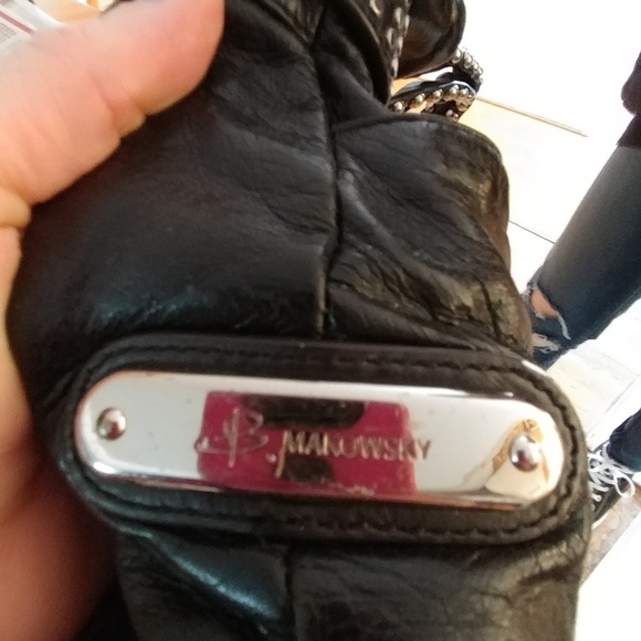 B Makowsky black leather handbag - Picture 3 of 3