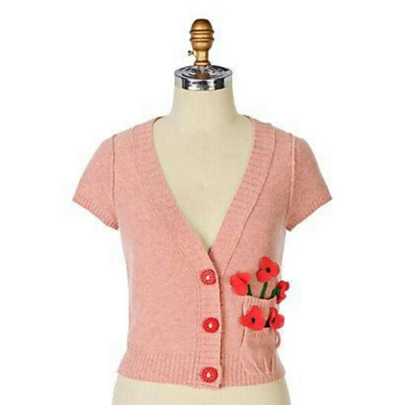 Anthropologie Sweaters - Rare! Anthropologie Sweater Cardigan Top Flowers
